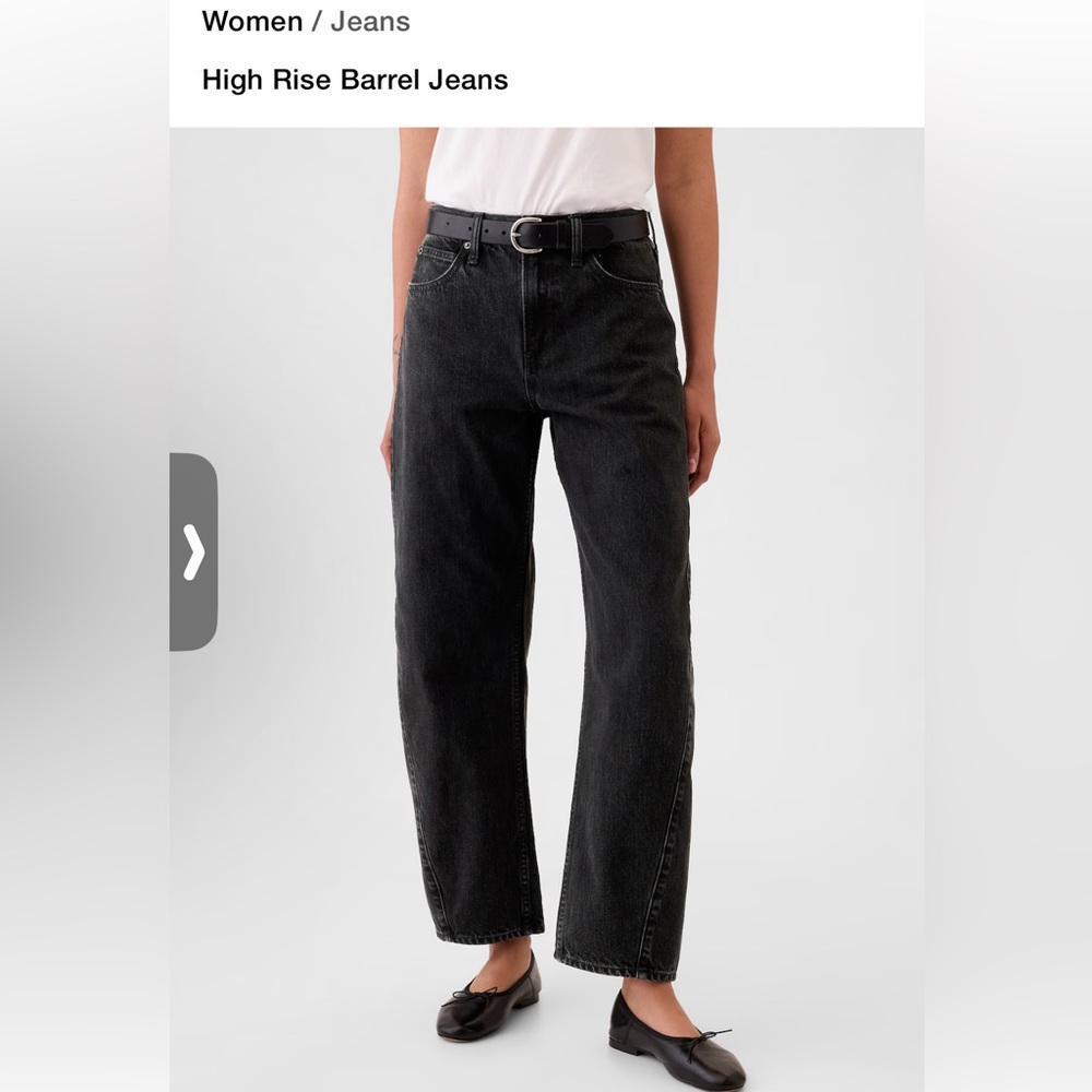 GAP high rise barrel jeans.